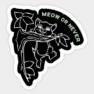 Feline Chic: Meow or Never Cat Tee Alert Sticker